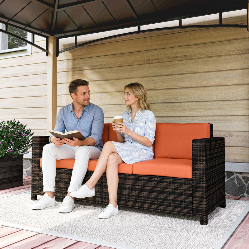 3-seater rattan garden sofa – image 7