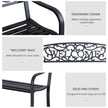 Contoured steel garden bench – image 5