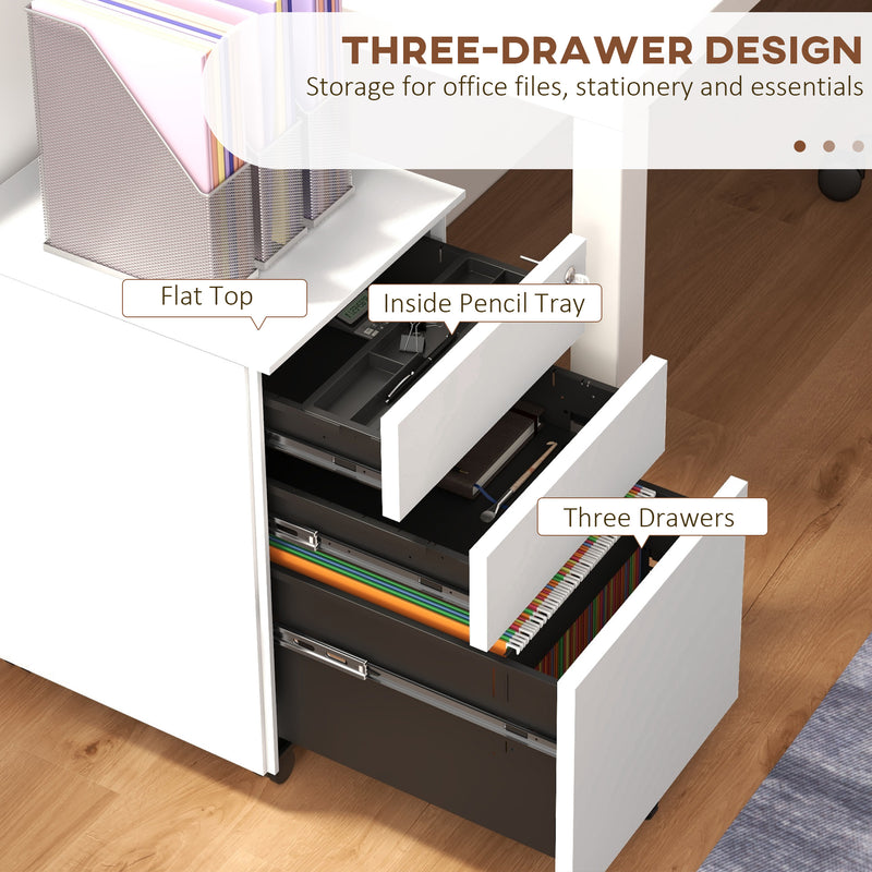 3-drawer steel filing cabinet – image 4