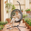 Outsunny Hanging Egg Chair Stand Only, Hammock Chair C-Stand with Hanging Chain, Black – view 10
