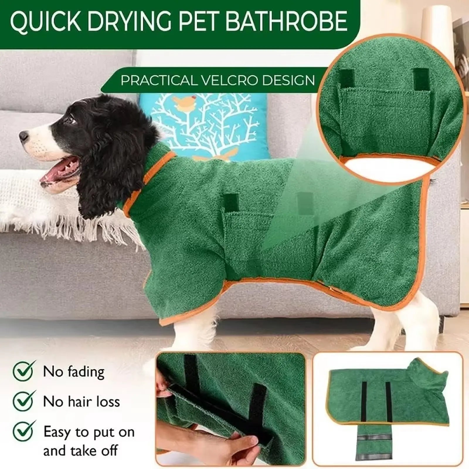Quick-Dry Hooded Dog Bathrobe Towel