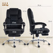 HOMCOM Office Chair with 6-point Vibration Massage and Heat, Fabric Desk Chair with Footrest, High Back, Black – view 3
