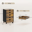 HOMCOM Five-Drawer Filing Cabinet - Rustic Brown – view 3