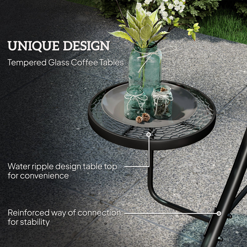 3-seater swing seat with glass tables – image 6