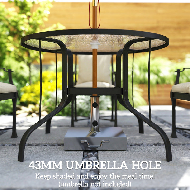 Round glass garden dining table – image 5