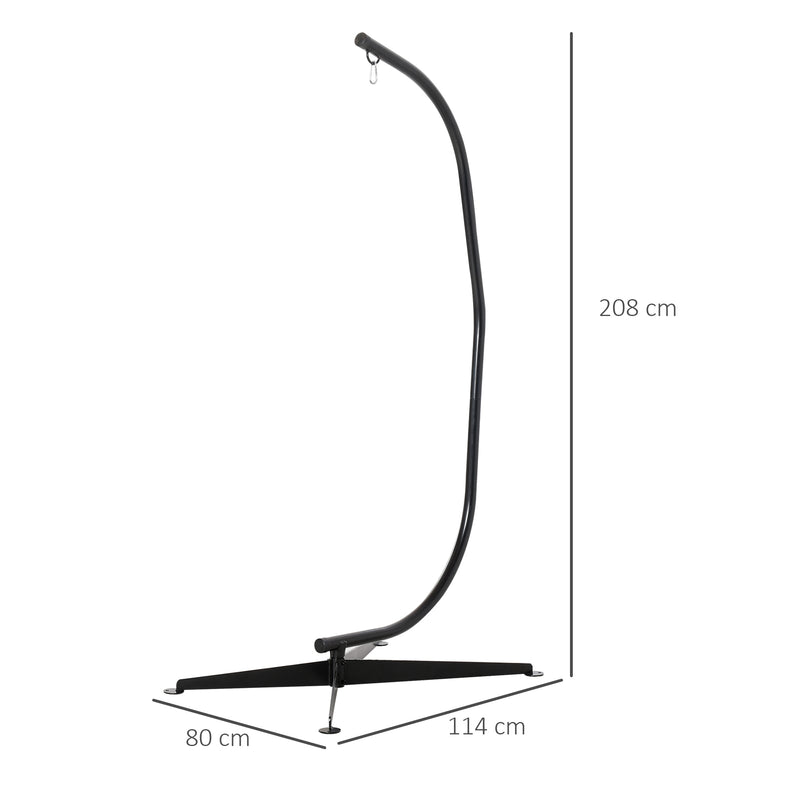 Outsunny Hanging Hammock Stand Hammock Chair Stand C Stand Steel Heavy Duty Stand for Hanging Hammock Air Porch Swing – view 3