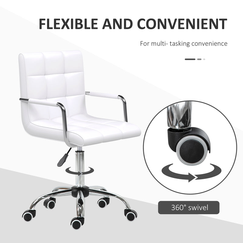 Mid-back faux leather desk chair – image 5