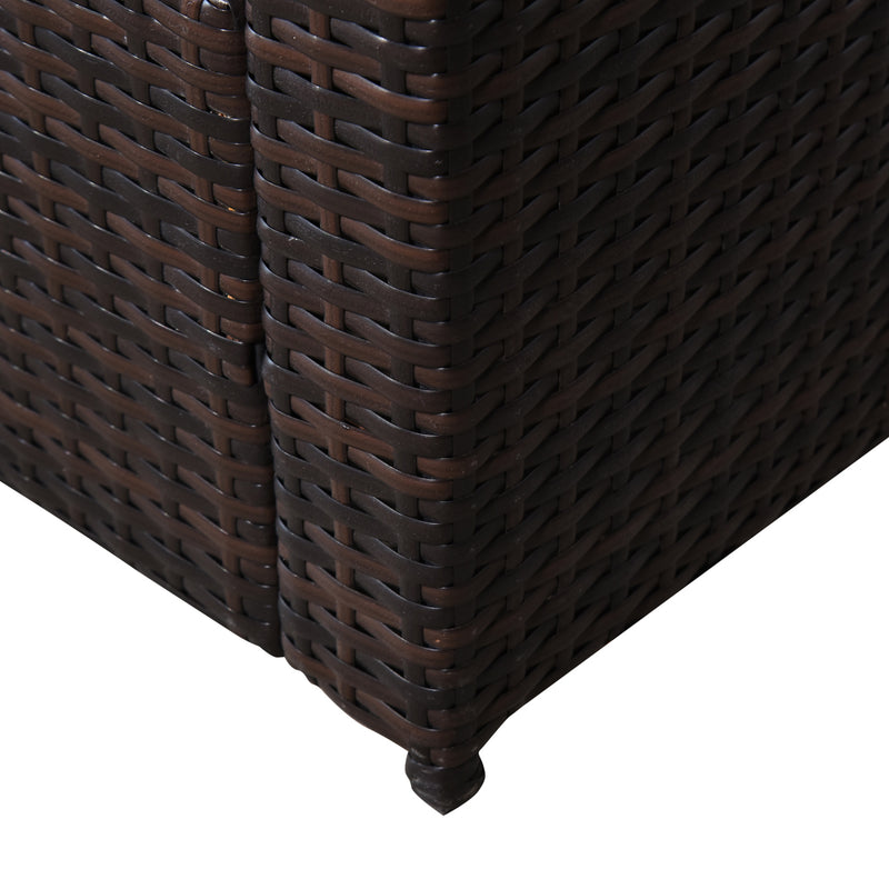 Brown rattan armchair set – image 7