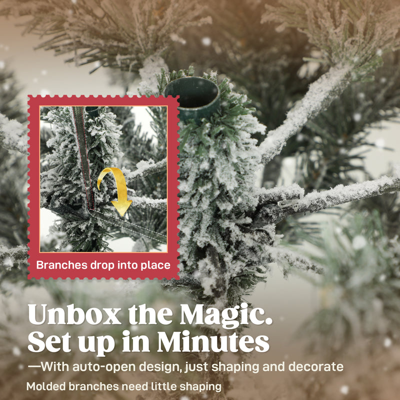 6ft snow-flocked Christmas tree – image 6