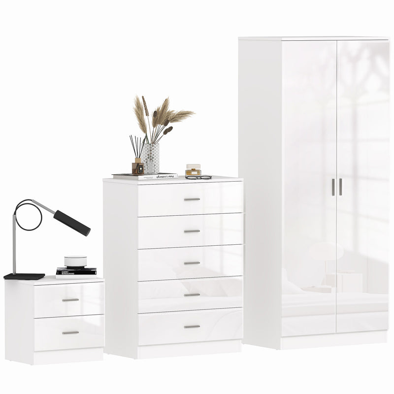 White high gloss bedroom set – image 10