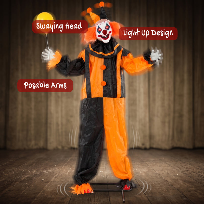 190cm Animated Clown with Moving Head, Hands & Glowing Eyes – image 6 of 9