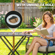 Folding glass top garden table black – image 4