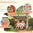 AIYAPLAY Kids Porch Swing, 2-Seater Patio Swing Bench Hammock with Seat Belts, Adjustable Canopy for Garden, Orange – view 6
