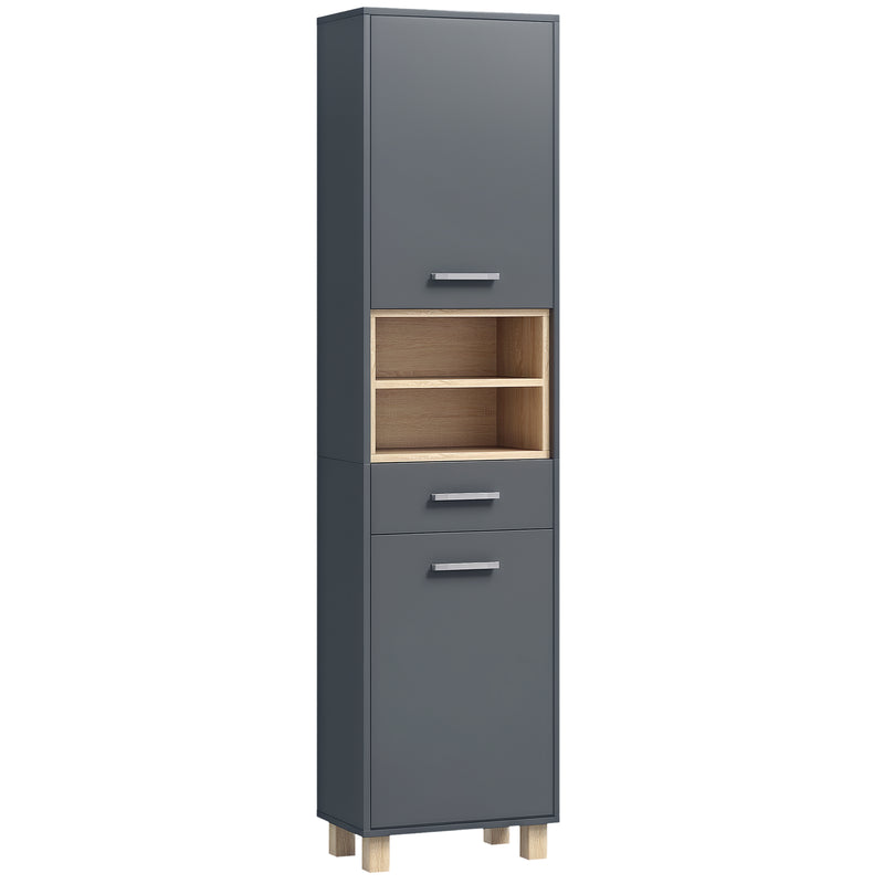 Tall matte grey bathroom cabinet – image 10