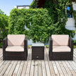 Brown rattan armchair set – image 10