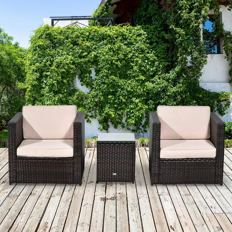Brown rattan armchair set – image 10