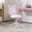 HOMCOM Fuzzy Office Chair with Bunny Ears, Faux Fur Swivel Desk Chair, Armless Makeup Vanity Chair with Adjustable – view 2