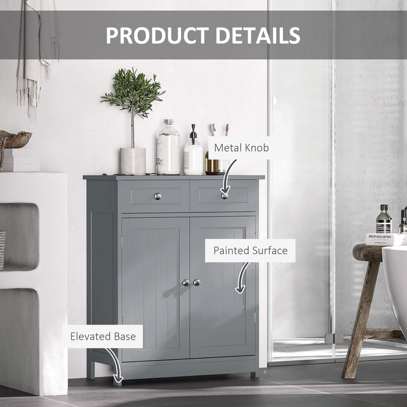 Grey 2-drawer bathroom cabinet – image 6
