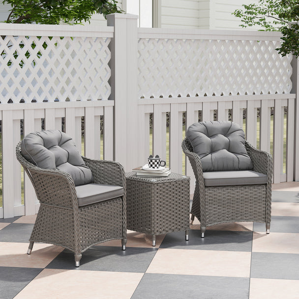 3-piece rattan bistro set – image 2
