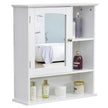 White wall mirror cabinet with open shelves – image 10
