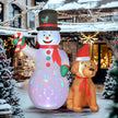6ft Snowman and Dog Christmas Inflatable displayed outside a decorated home