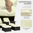 Black reclining rattan lounger set – image 5