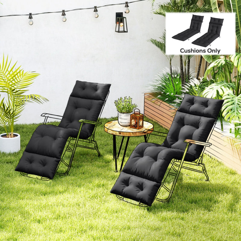 Black sun lounger cushions 190 x 56 cm – image 2