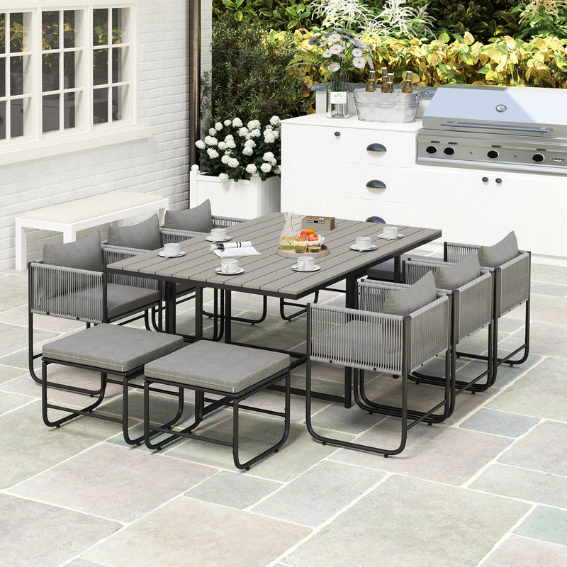 10-seater rattan cube dining set – image 9