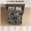 HOMCOM Chest of Drawers, Dresser with 4 Fabric Drawers, 4 Pockets, 2 Hooks and Steel Frame, Storage Unit, Grey – view 4