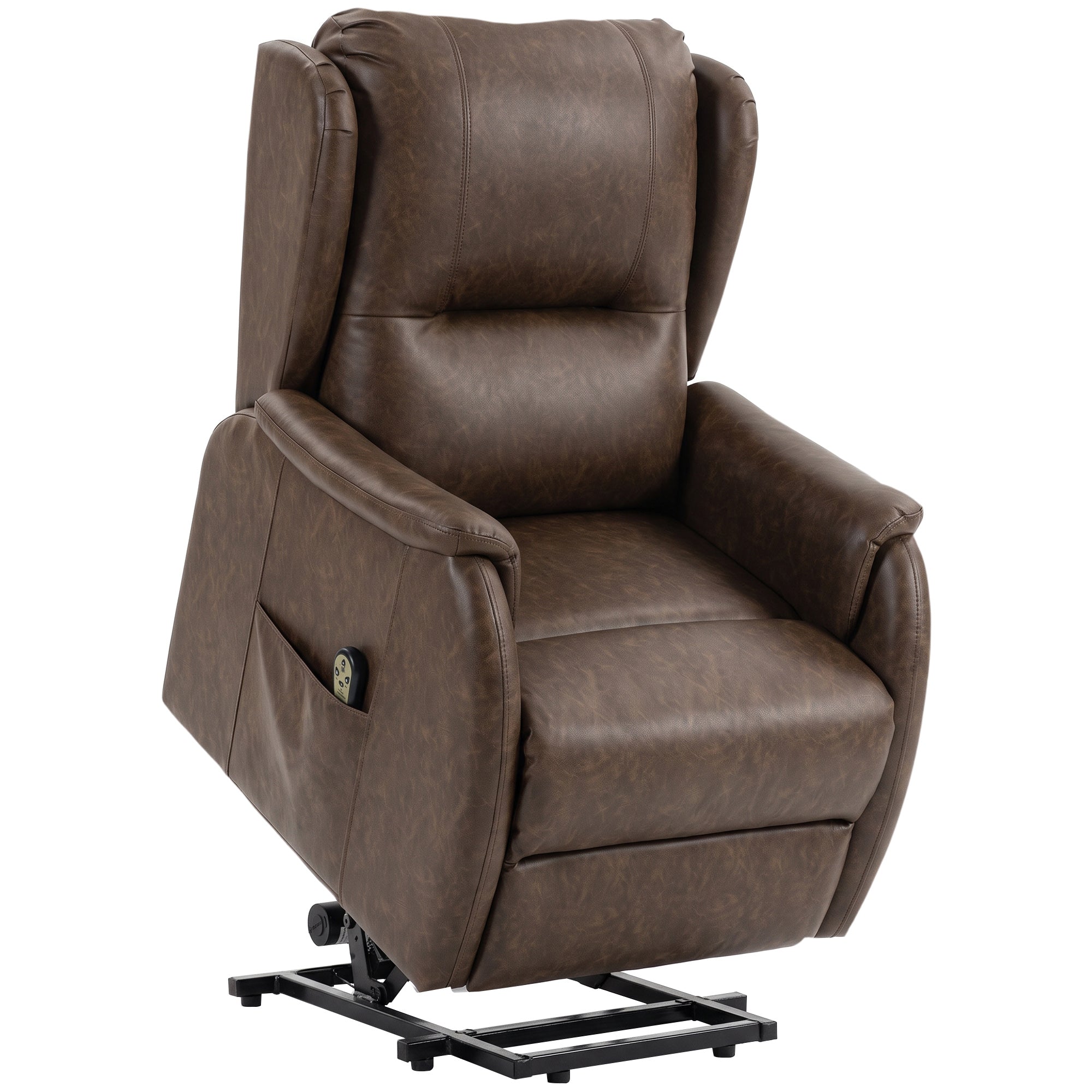 Power Lift Recliner Chair, Dual Motor Electric Lift Chair for Elderly with Remote Control, Brown
