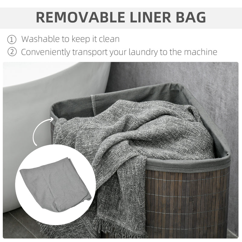 Corner bamboo laundry basket – image 5