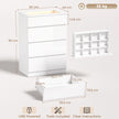 HOMCOM High Gloss 4 Drawer Chest of Drawers with Glass Top and RGB LED Lights, Dresser with Jewelry Organizer, APP – view 3