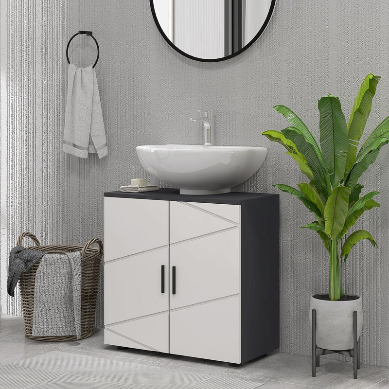 Light grey under sink cabinet – image 9