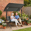 3-seater swing seat with glass tables – image 2