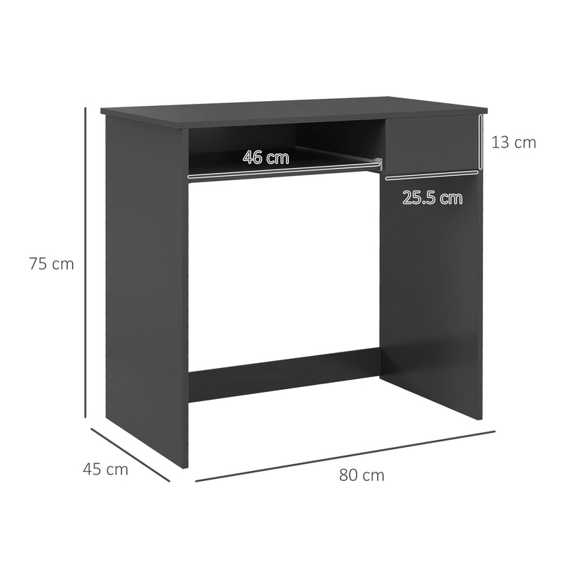 Grey computer desk with keyboard tray – image 3