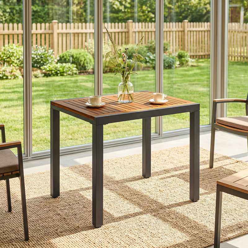 Extending acacia wood garden dining table – image 9