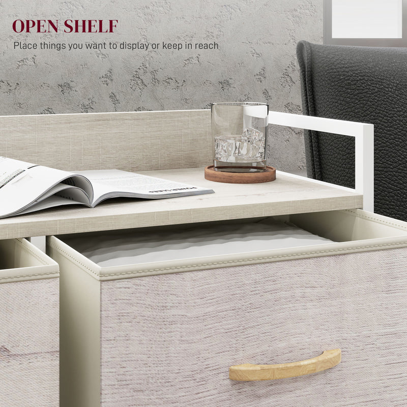 White & natural 6-drawer fabric chest – image 5