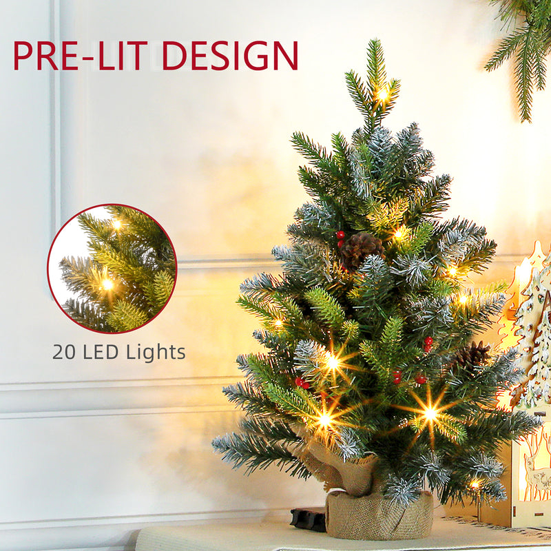 Set of 2 2ft pre-lit tabletop trees – image 4