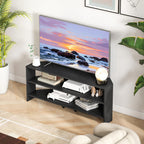 Corner TV Stand with 2 Open Shelves for 47 Inch TV - Black