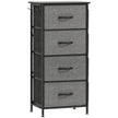 Slim charcoal grey 4-drawer fabric chest of drawers with side pockets