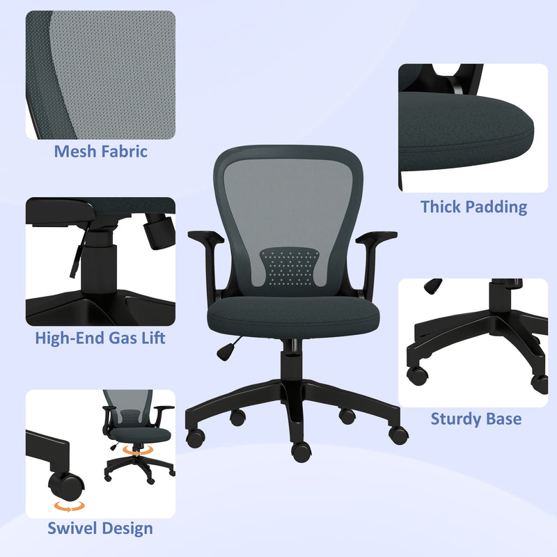 Charcoal grey mesh office chair – image 7