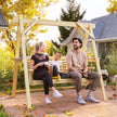Wooden 3-seater swing bench – image 10