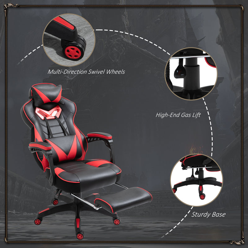 Racing gaming chair with footrest – image 8