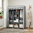 125 cm light grey fabric wardrobe – image 2