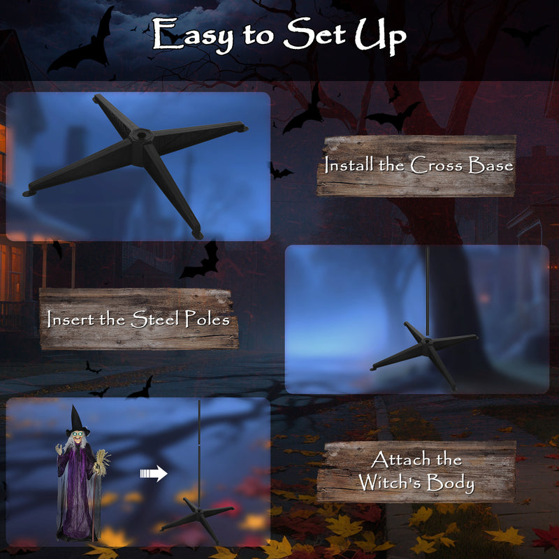 6ft Animated Witch with Glowing Eyes & Sound – image 7 of 9