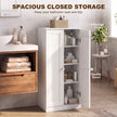 HOMCOM Narrow Bathroom Cabinet, Slim Storage Cabinet with 2 Doors & 4 Tiers, Freestanding Narrow Cupboard – view 4