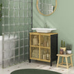 Black bamboo under sink cabinet – image 10