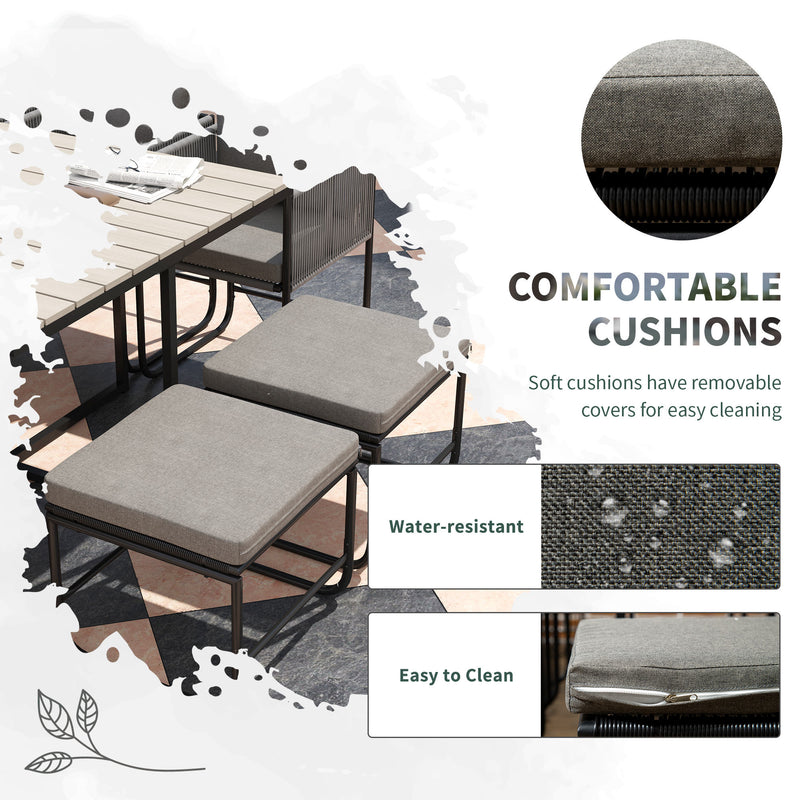10-seater rattan cube dining set – image 5