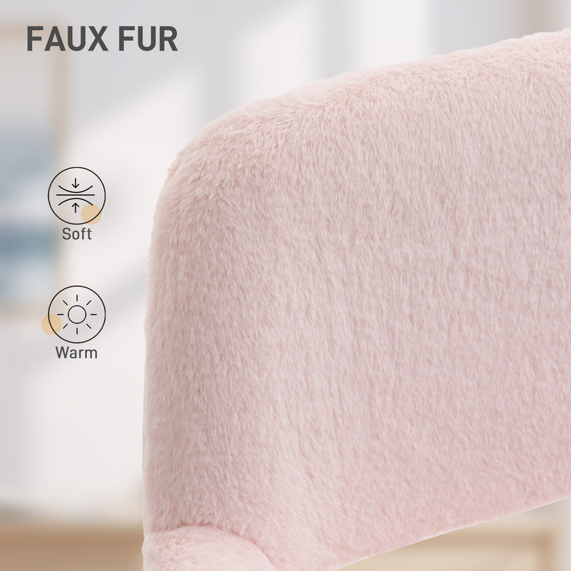 HOMCOM Faux Fur Rabbit Chair - Light Pink – view 6