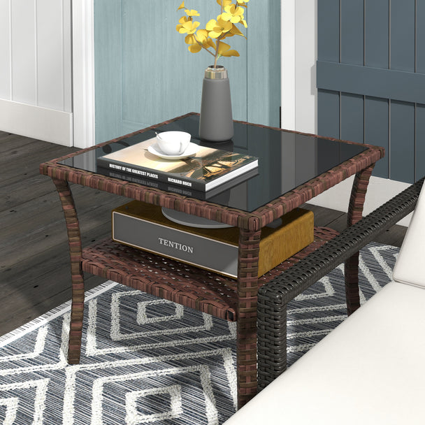 2-tier rattan coffee table – image 2